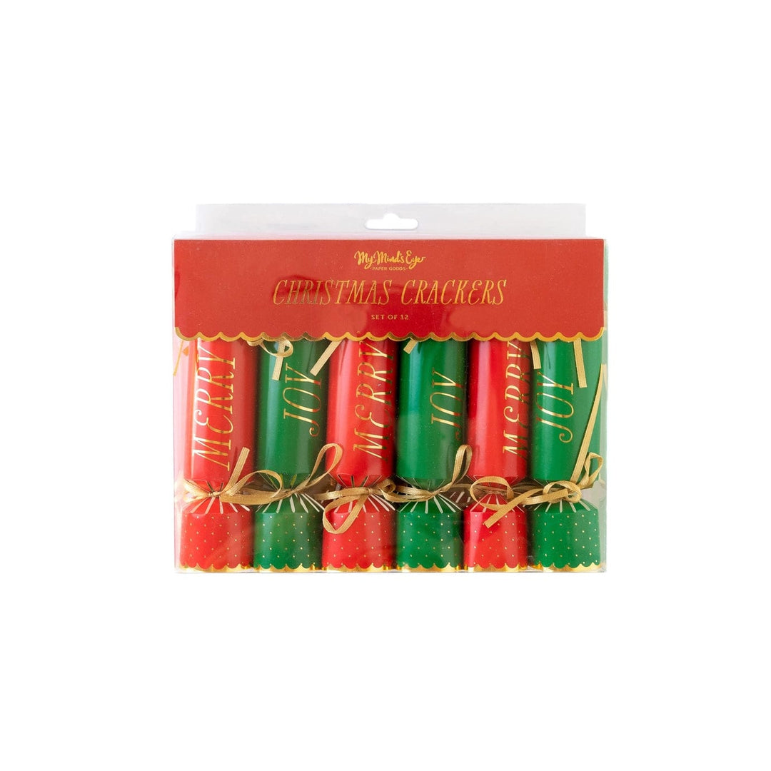 My Mind's Eye Red/Green Merry/Joy Cracker Set