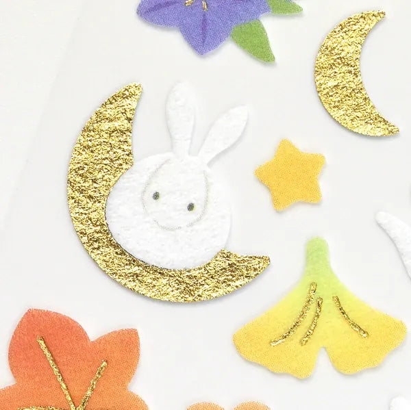 NB. CO. Cards Japanese Gold Foil Stickers – Autumn Rabbits