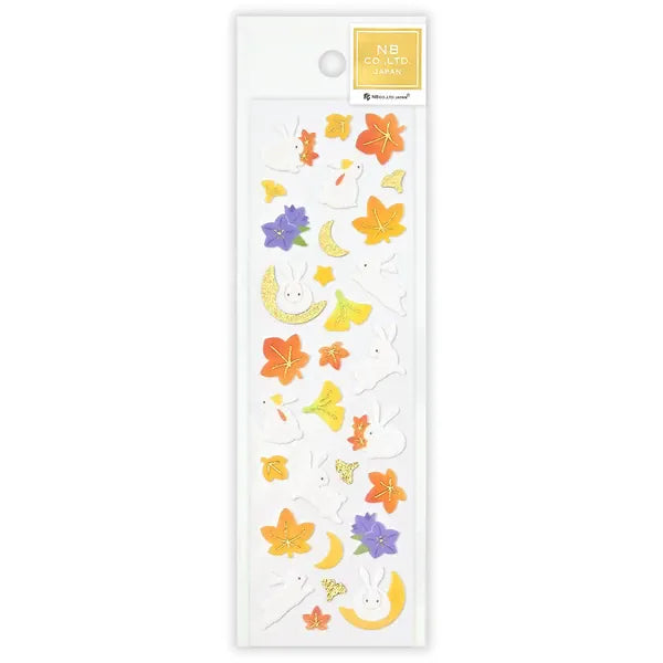 NB. CO. Cards Japanese Gold Foil Stickers – Autumn Rabbits