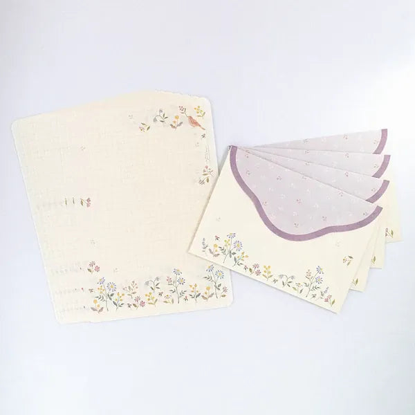 NB. CO. Paper Awairo Japanese Letter Set – Swaying Flowers