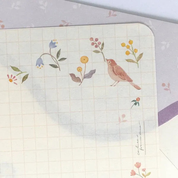 NB. CO. Paper Awairo Japanese Letter Set – Swaying Flowers