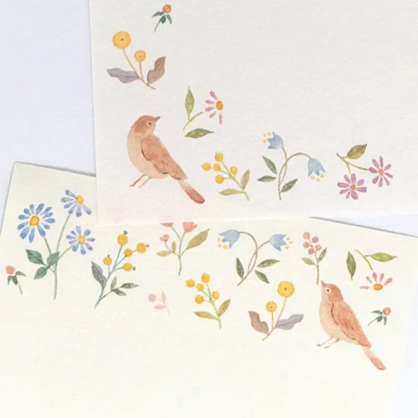 NB. CO. Paper Awairo Japanese Memo Pad – Swaying Flowers