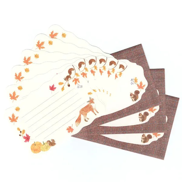 NB. CO. Paper Awairo Japanese Mini Letter Set – Autumn Forest