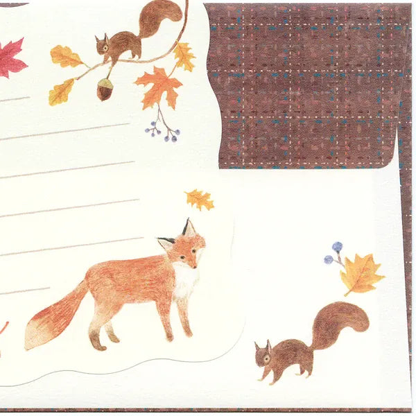 NB. CO. Paper Awairo Japanese Mini Letter Set – Autumn Forest
