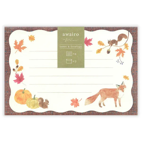 NB. CO. Paper Awairo Japanese Mini Letter Set – Autumn Forest