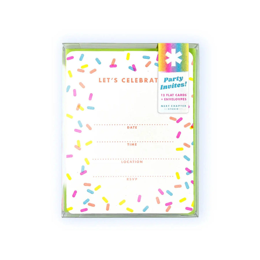 Next Chapter Studio Blank Invitations Sprinkles Fill in the Blank Party Invites