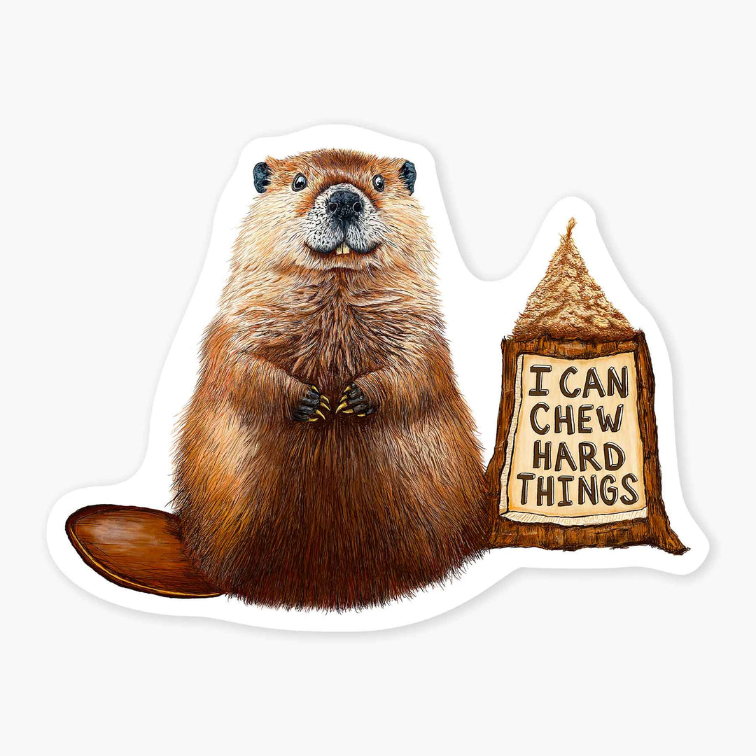 Nice Enough Cards Beaver - 3" Art Sticker