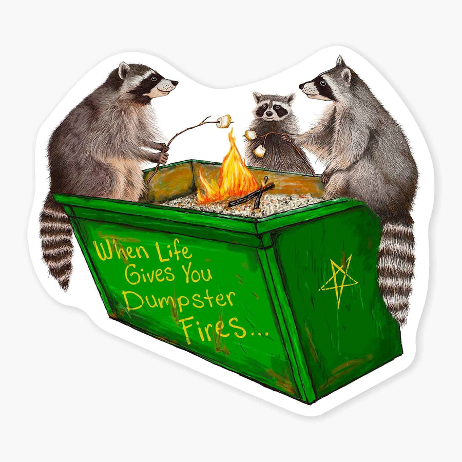 Nice Enough Cards Dumpster Fire - 3" Art Sticker