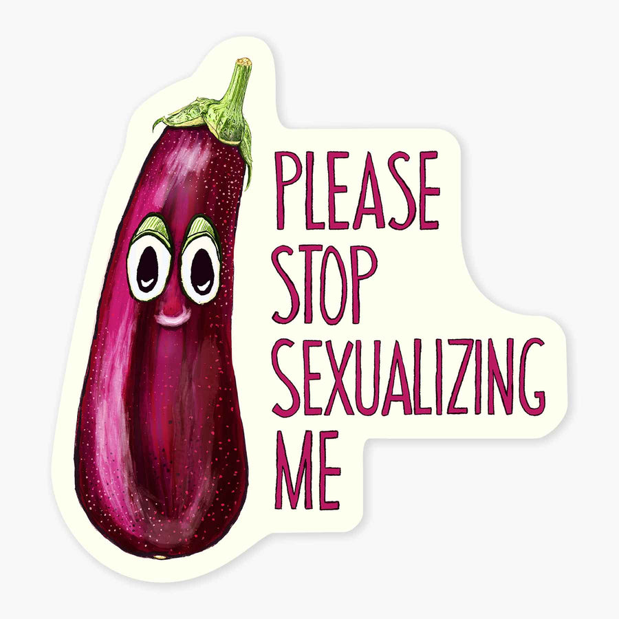 Nice Enough Cards Eggplant - 3" Art Sticker