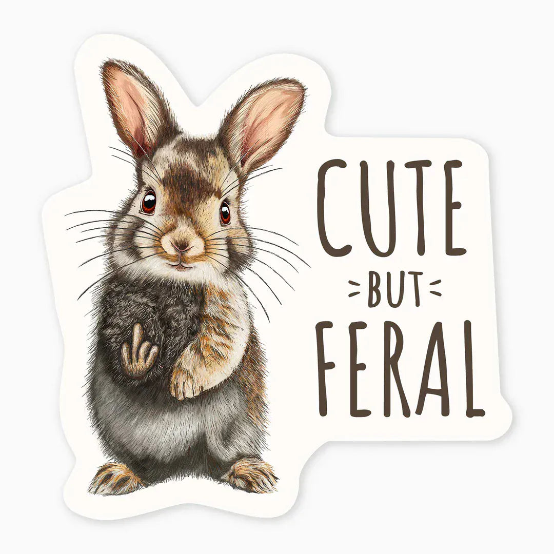 Nice Enough Cards Feral - 3" Art Sticker