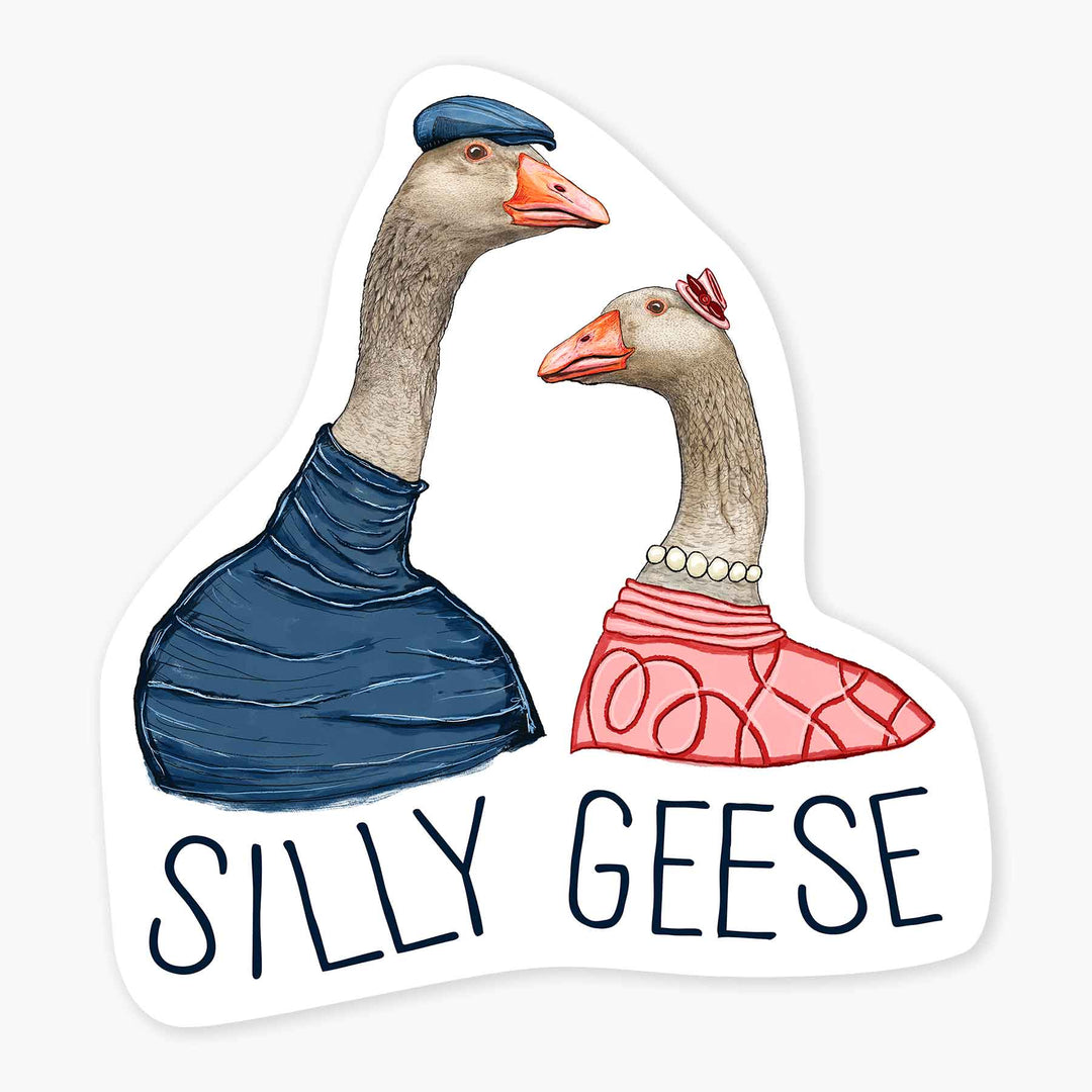 Nice Enough Cards Silly Geese - 3" Art Sticker