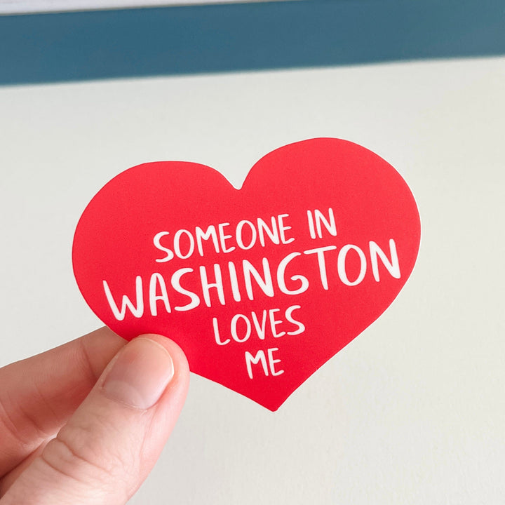 Nice Enough Cards Someone in Washington Loves Me Sticker