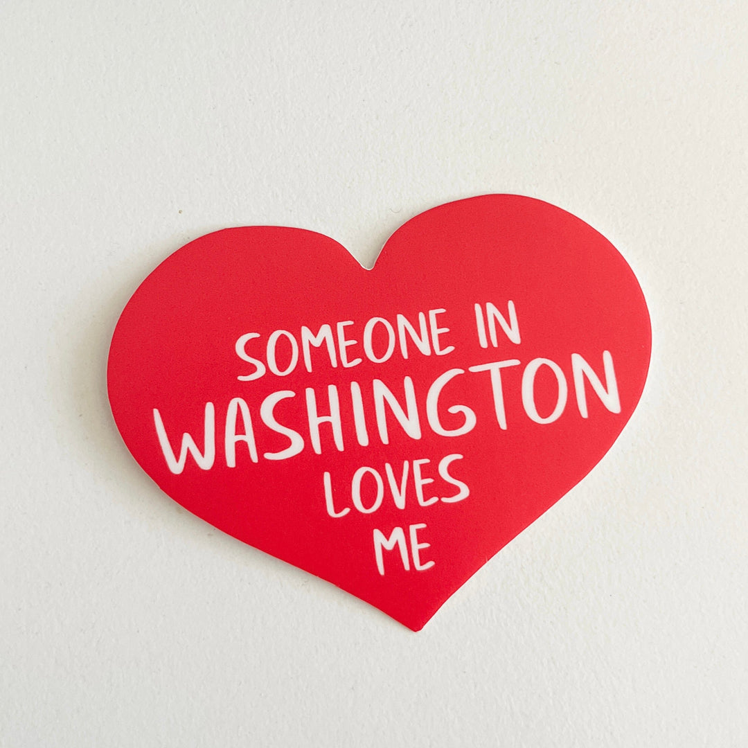 Nice Enough Cards Someone in Washington Loves Me Sticker