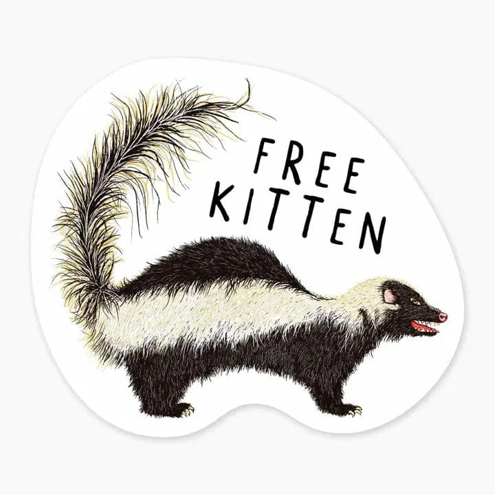 Nice Enough Sticker Free Kitten - 3” Art Sticker