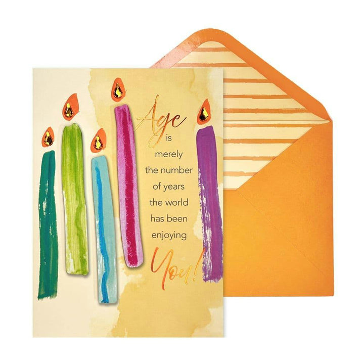 Niquea.D birthday card Five Candles and Lettering Birthday Card