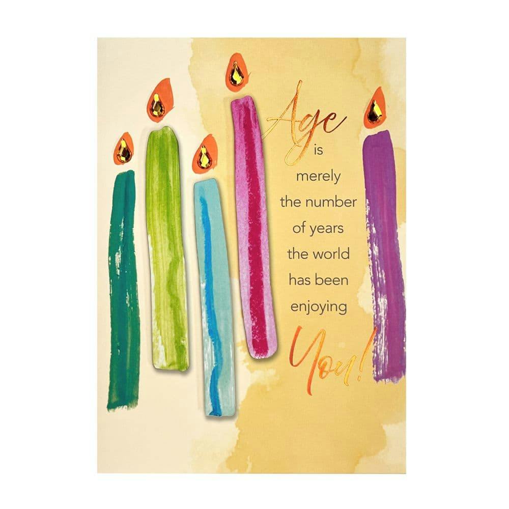 Niquea.D birthday card Five Candles and Lettering Birthday Card