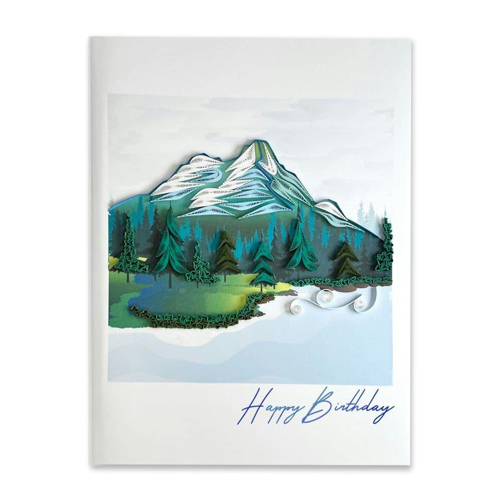 Niquea.D birthday card Quilled Mountain Birthday Card