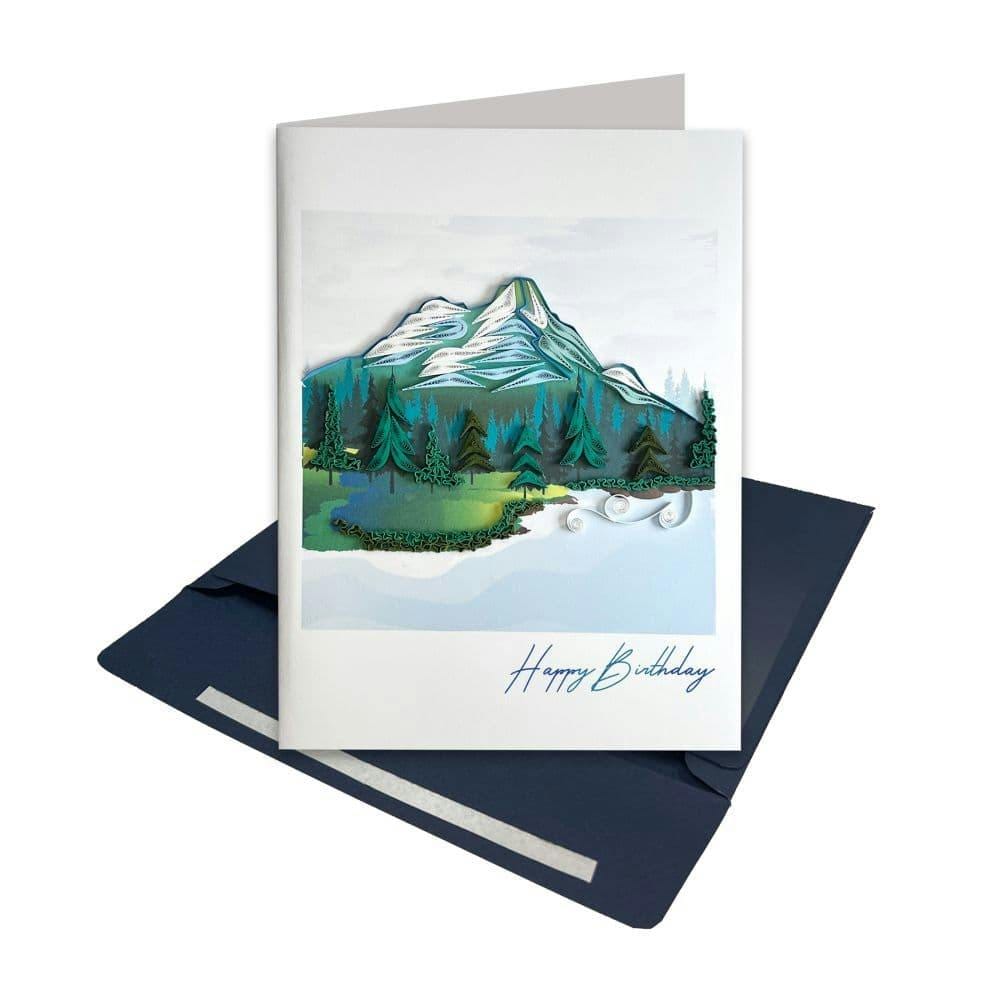 Niquea.D birthday card Quilled Mountain Birthday Card