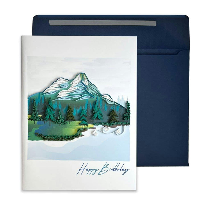 Niquea.D birthday card Quilled Mountain Birthday Card