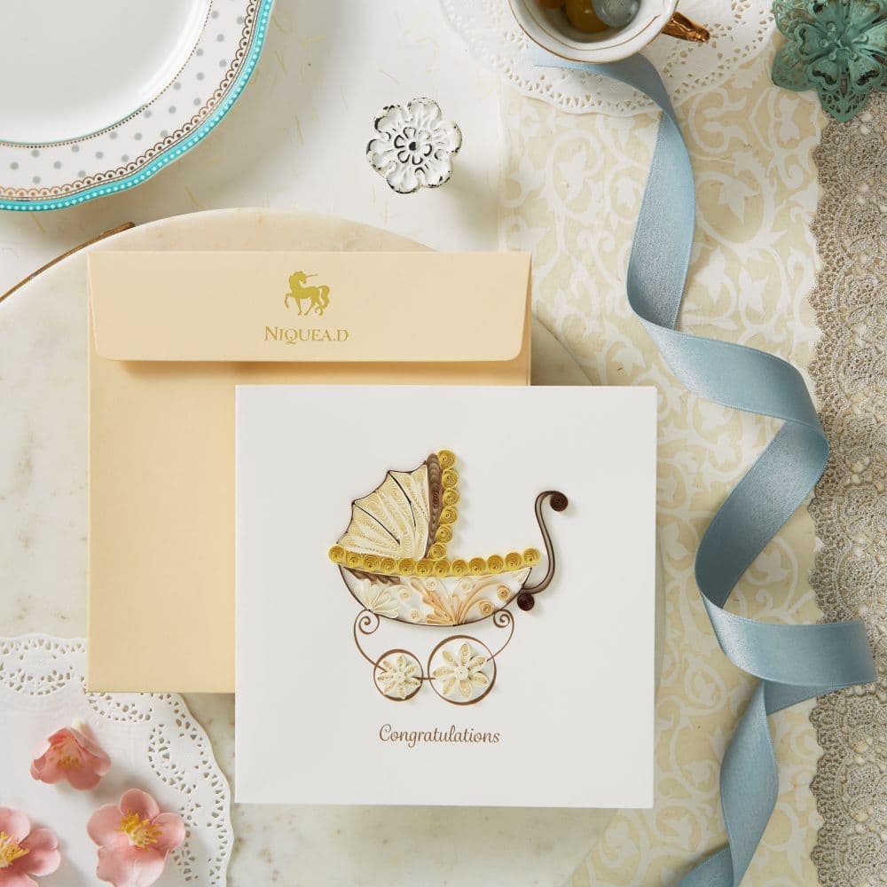 Niquea.D Card Bassinet Baby Congrats Card