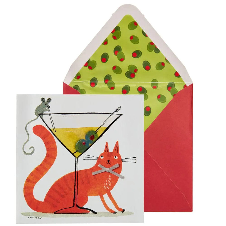 Niquea.D Card Cat, Mouse, & Martini Birthday Card