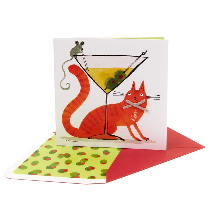 Niquea.D Card Cat, Mouse, & Martini Birthday Card