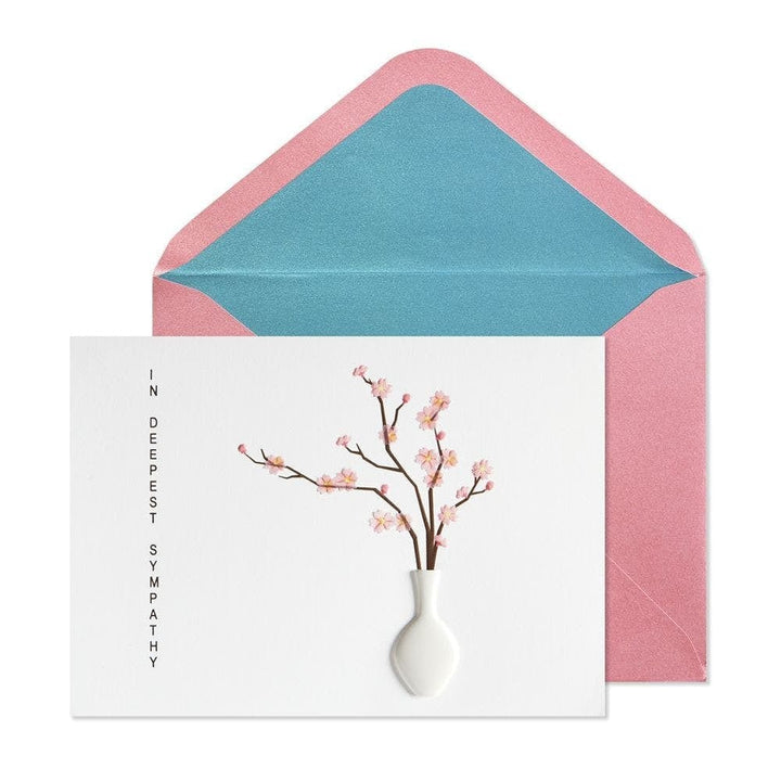 Niquea.D Card Pink Blossom with Vase Sympathy Card