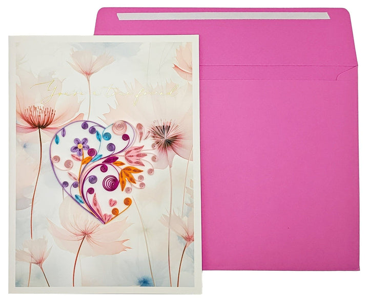Niquea.D card Quilling Heart Friendship Card