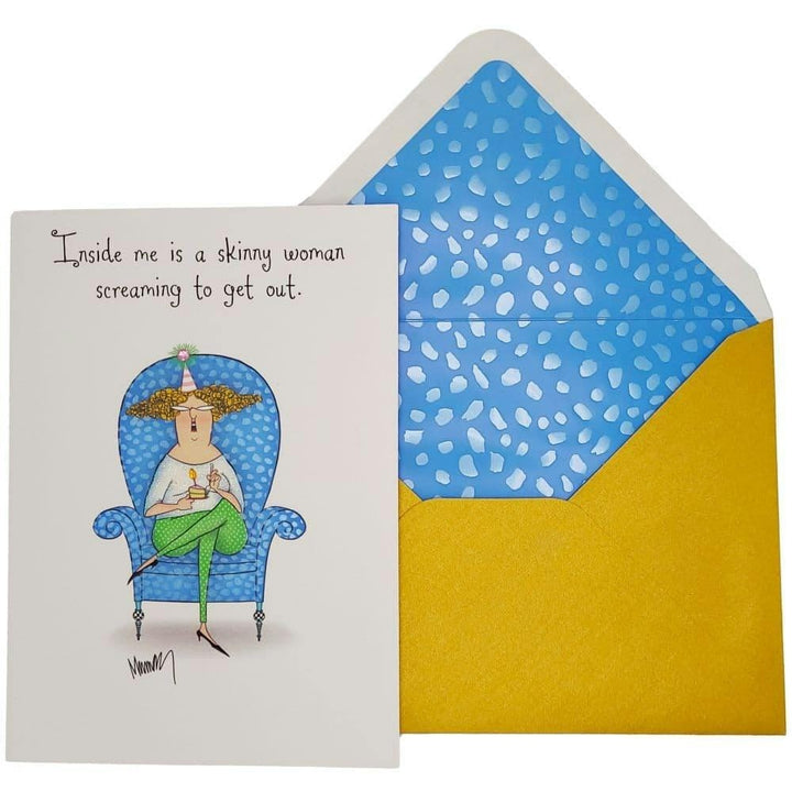 Niquea.D Card Skinny Woman Birthday Card