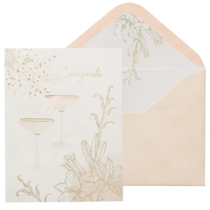 Niquea.D Card Two Coupe Champagne Glasses Anniversary Card