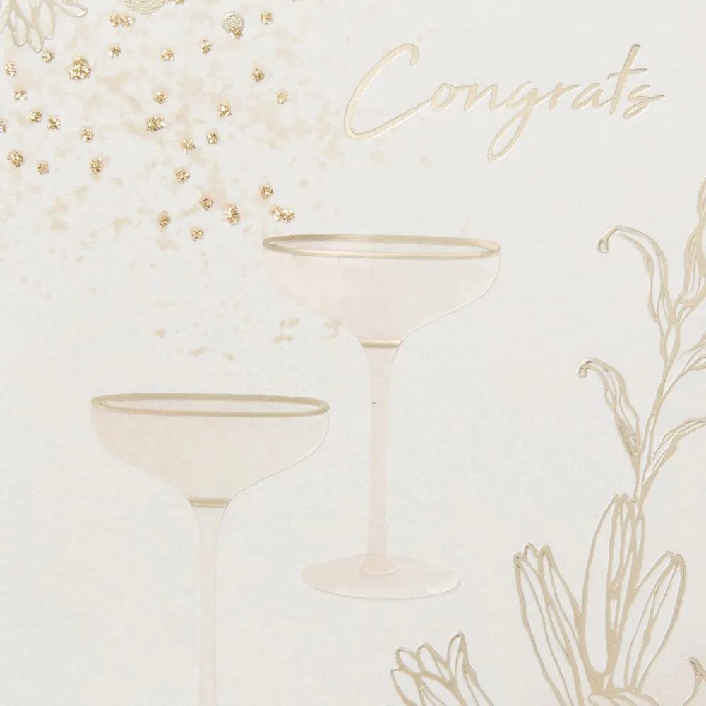 Niquea.D Card Two Coupe Champagne Glasses Anniversary Card