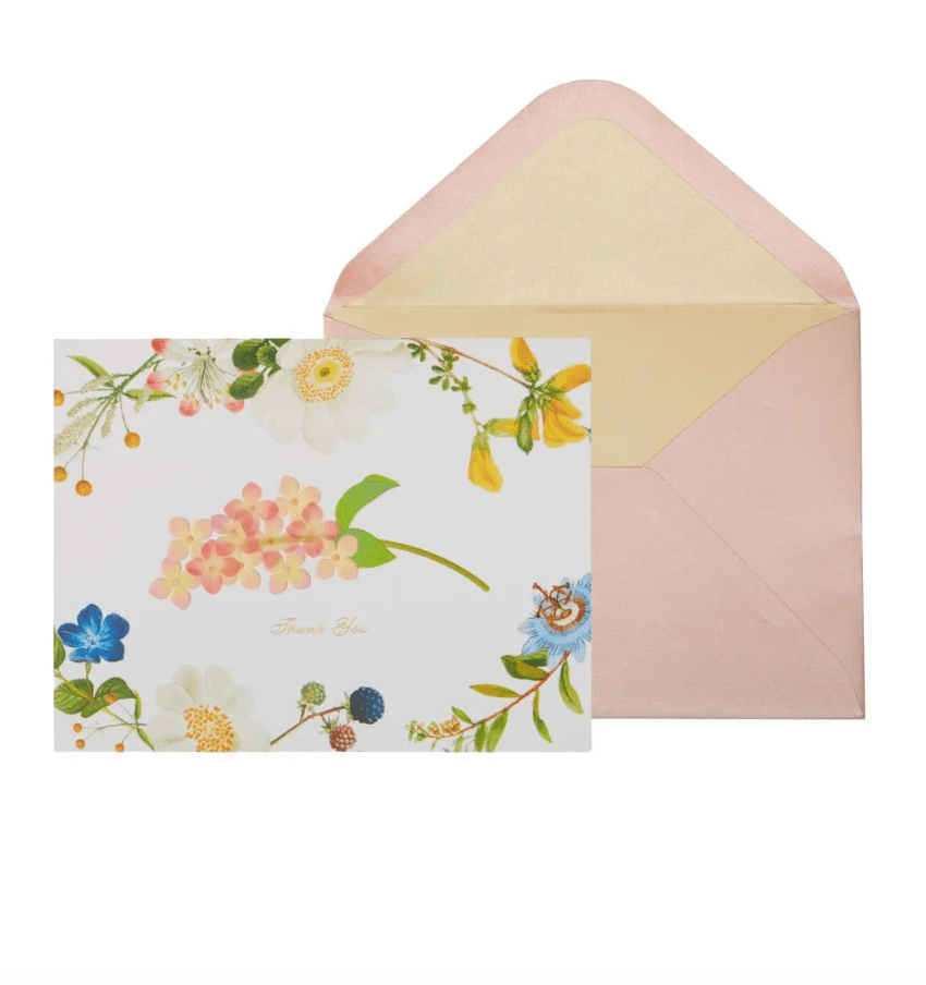 Niquea.D card Vellum Hydrangea / Botanical Border Thank You Card