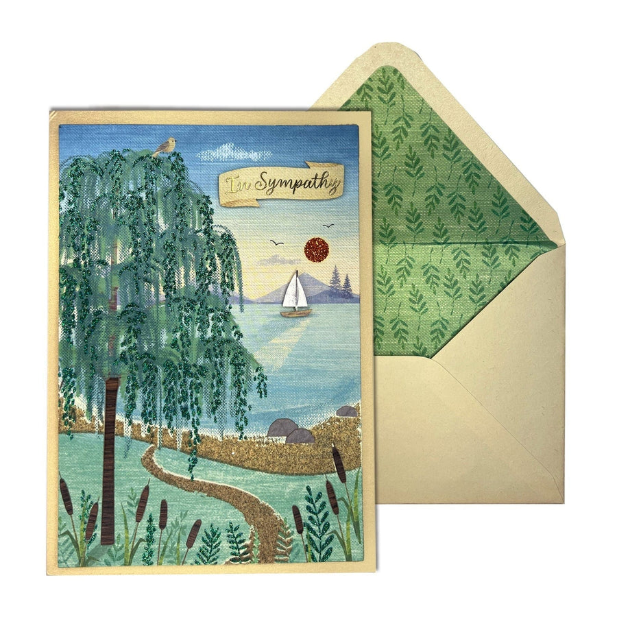 Niquea.D card Willow Tree Near Water Sympathy Card