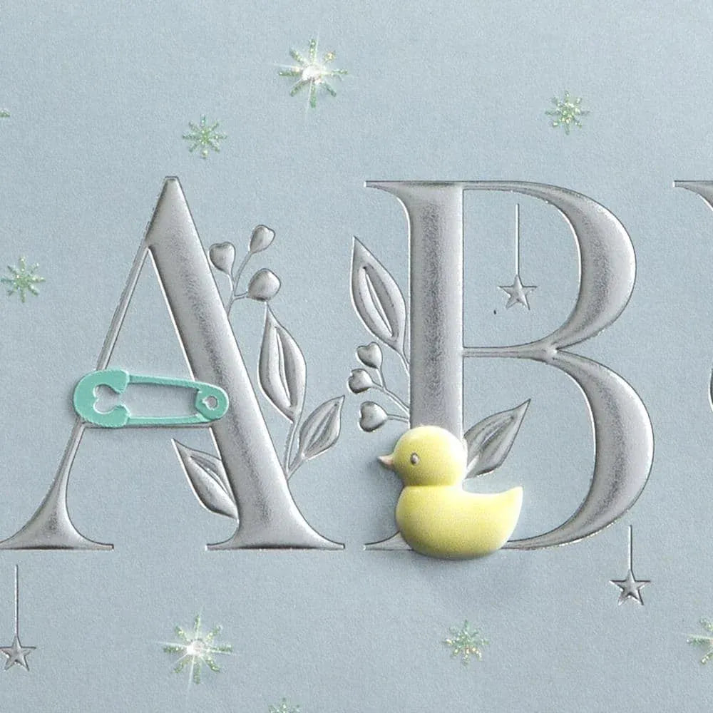 Niquea.D Cards Baby Lettering Boy Baby Card