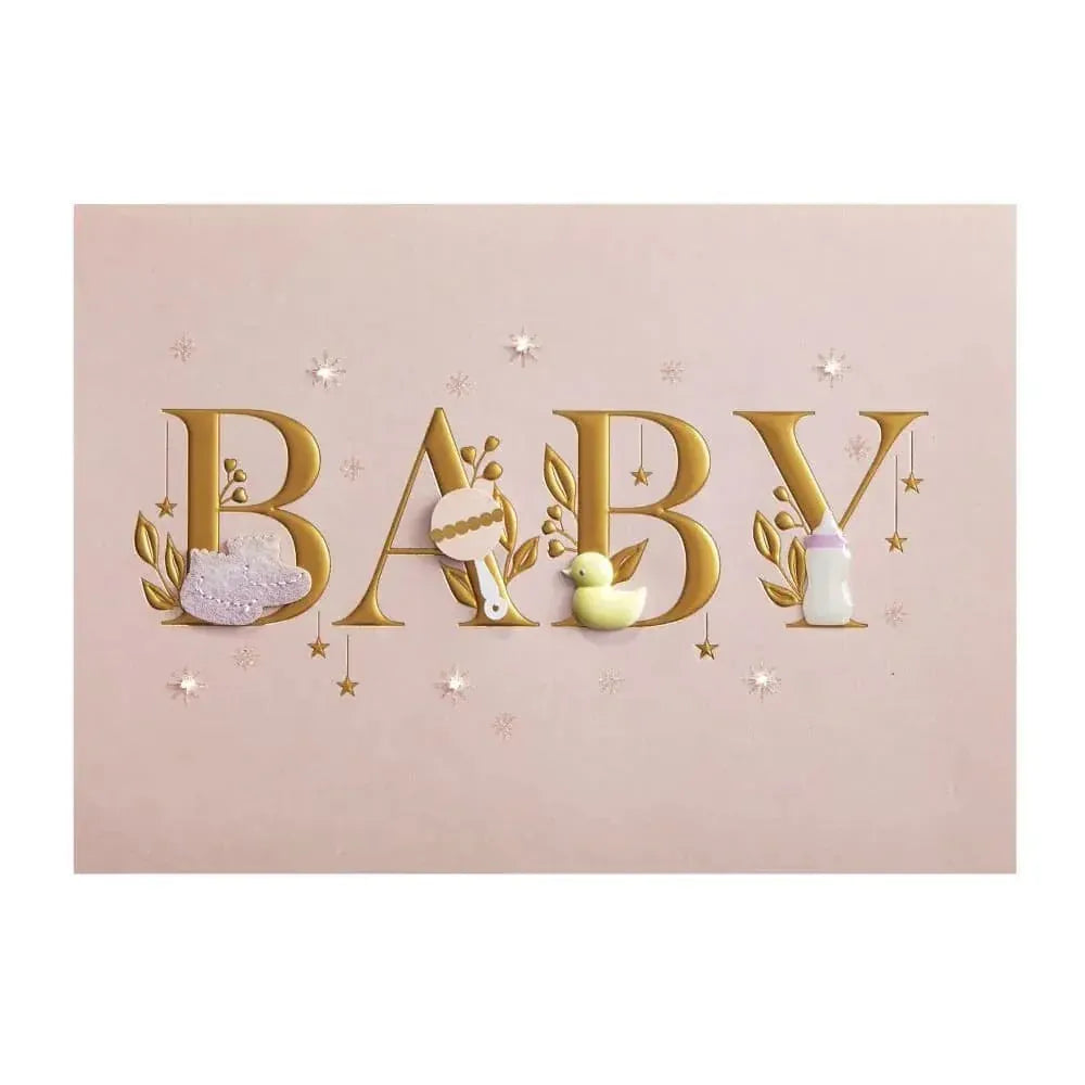 Niquea.D Cards Baby Lettering Girl Baby Card