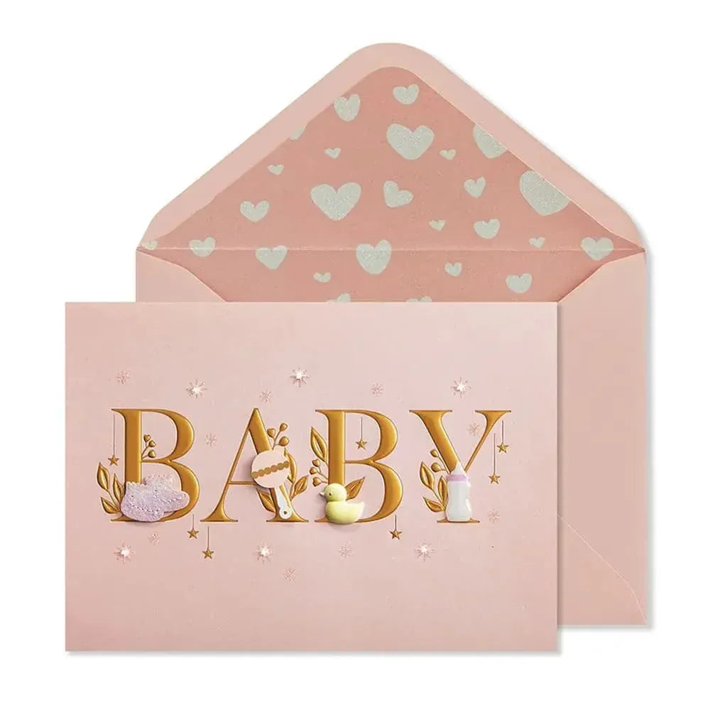 Niquea.D Cards Baby Lettering Girl Baby Card