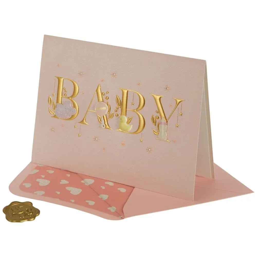 Niquea.D Cards Baby Lettering Girl Baby Card
