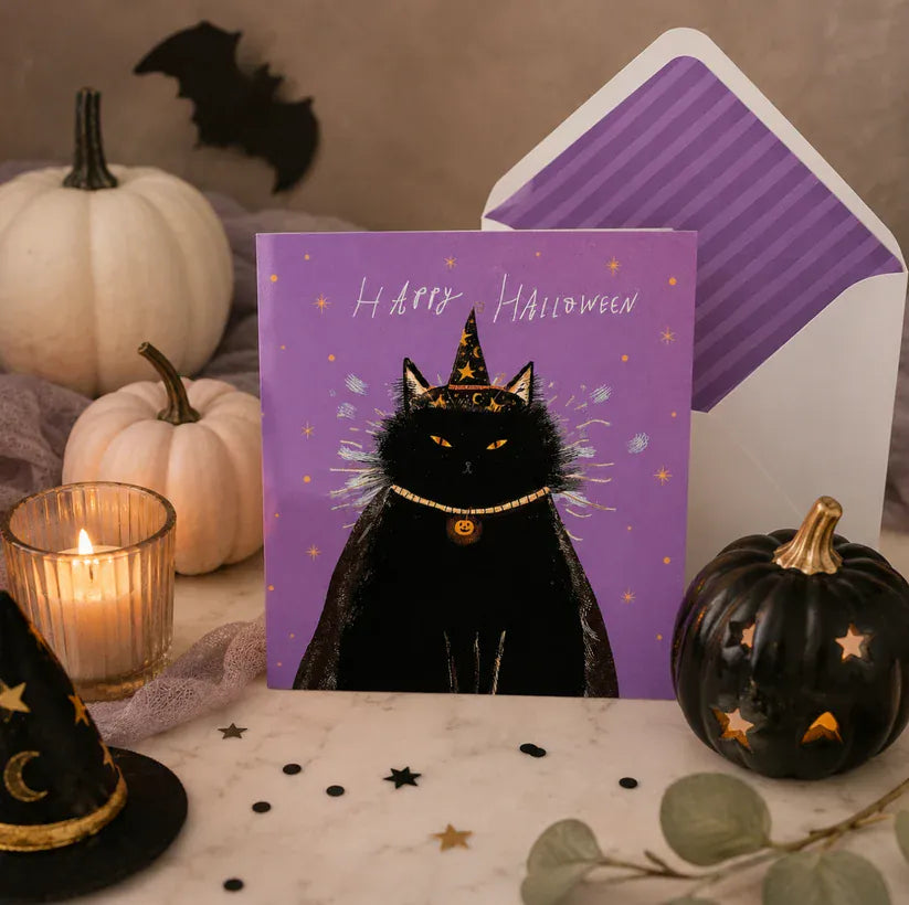 Niquea.D Cards Black Cat Magic Halloween Card