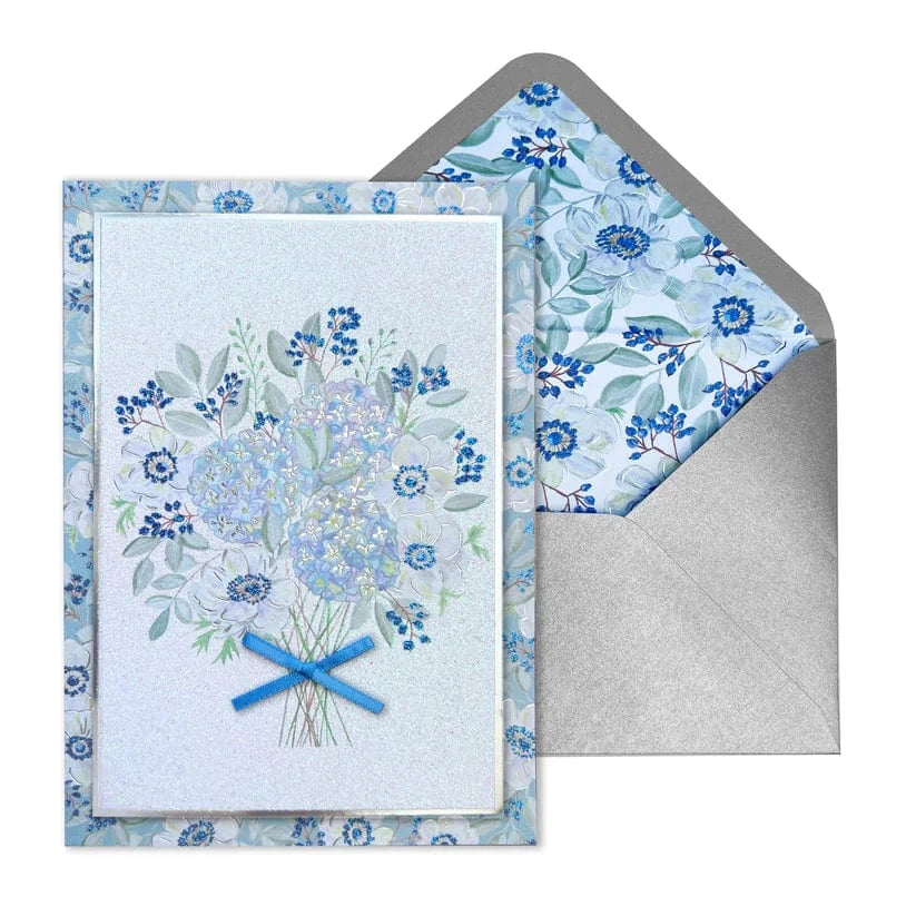 Niquea.D Cards Blue Flowers Bouquet Sympathy Card