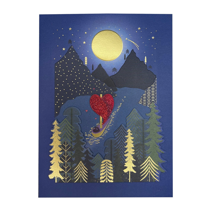 Niquea.D Cards Boat Scene at Night Anniversary Card