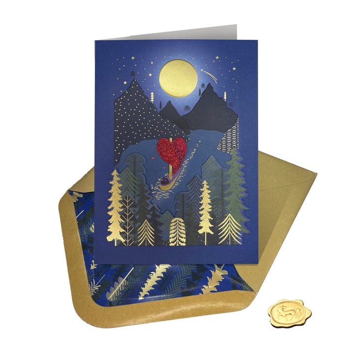 Niquea.D Cards Boat Scene at Night Anniversary Card