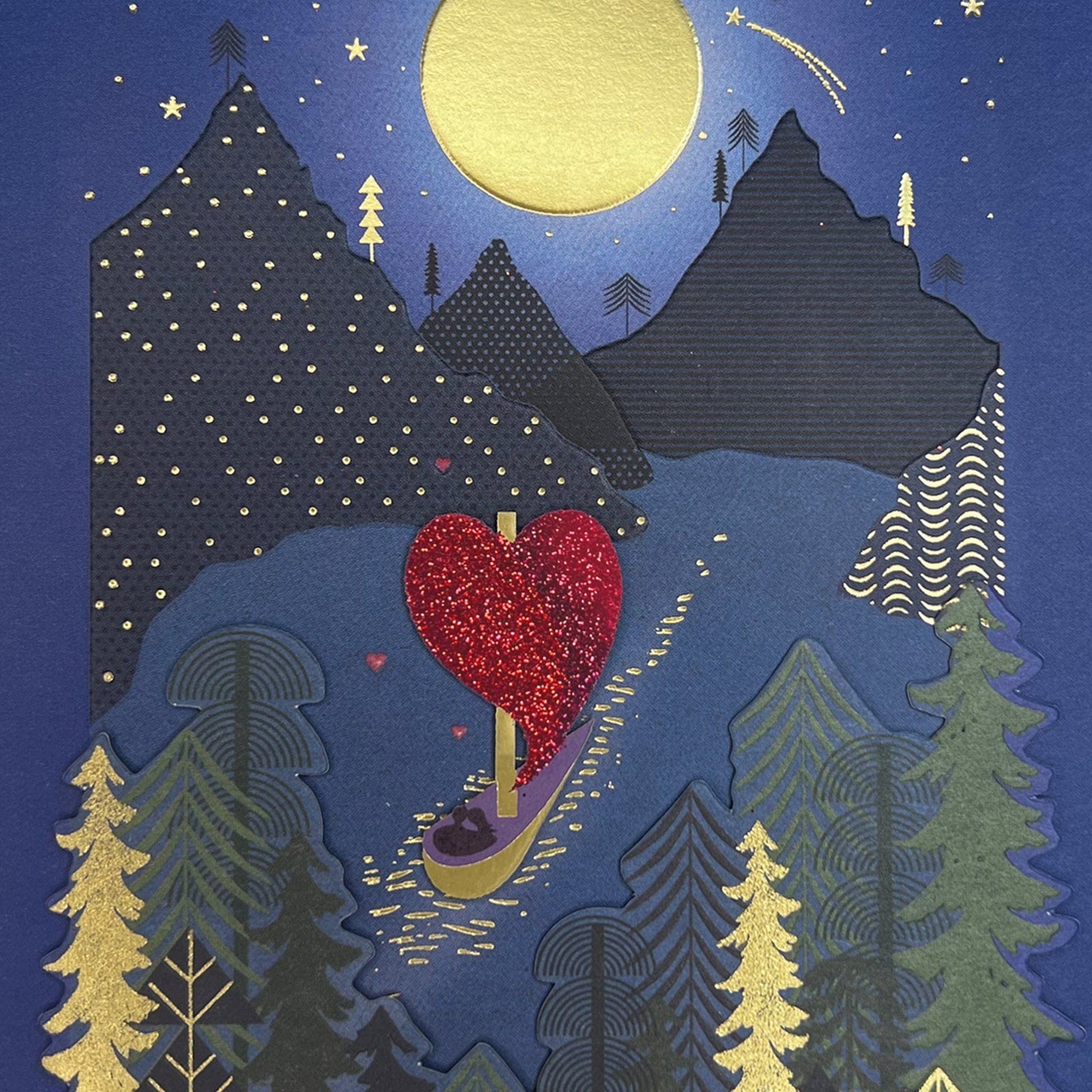 Niquea.D Cards Boat Scene at Night Anniversary Card