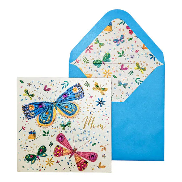 Niquea.D Cards Butterflies with Stitching Mother's Day Card