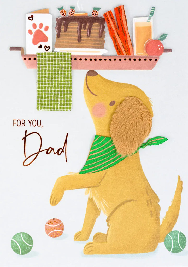 Niquea.D Cards Dad Breakfast Platter Puppy Birthday Card