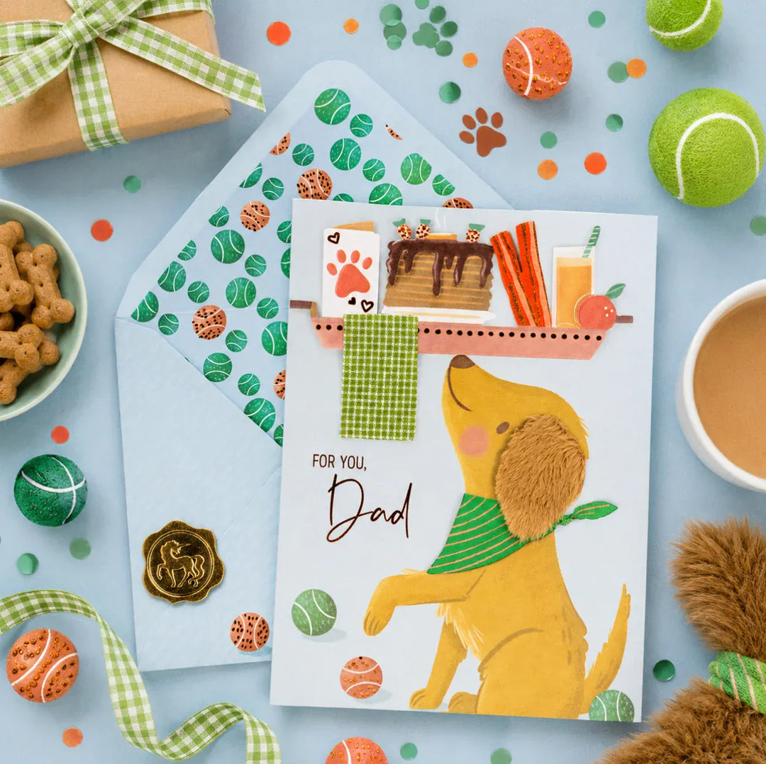 Niquea.D Cards Dad Breakfast Platter Puppy Birthday Card