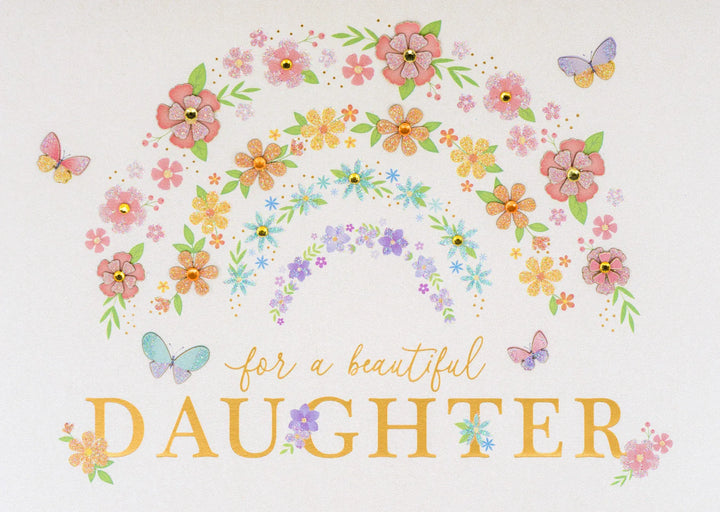 Niquea.D Cards Daughter Flower Rainbow Birthday Card
