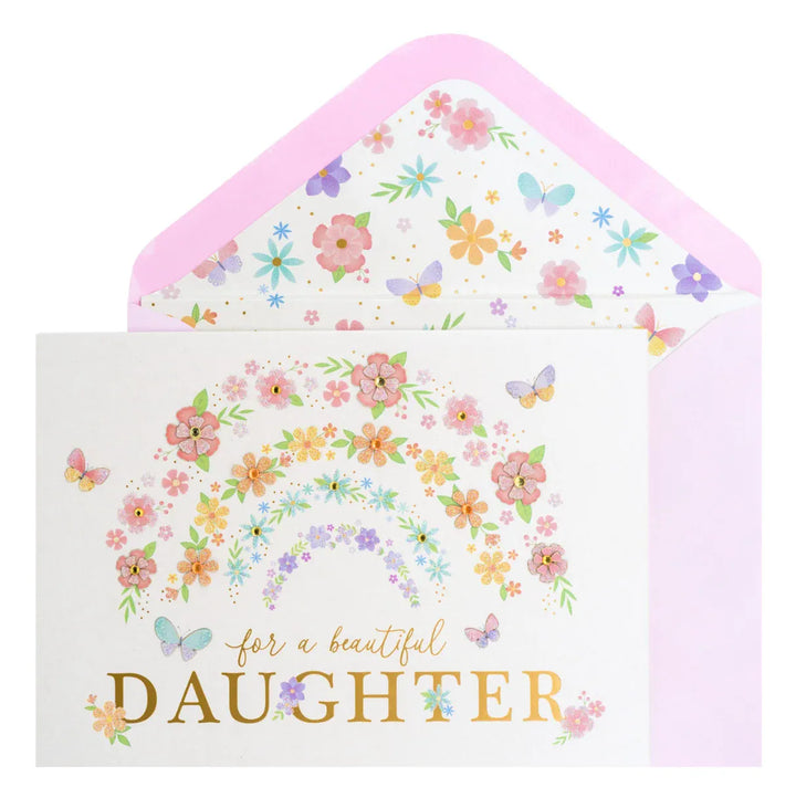 Niquea.D Cards Daughter Flower Rainbow Birthday Card