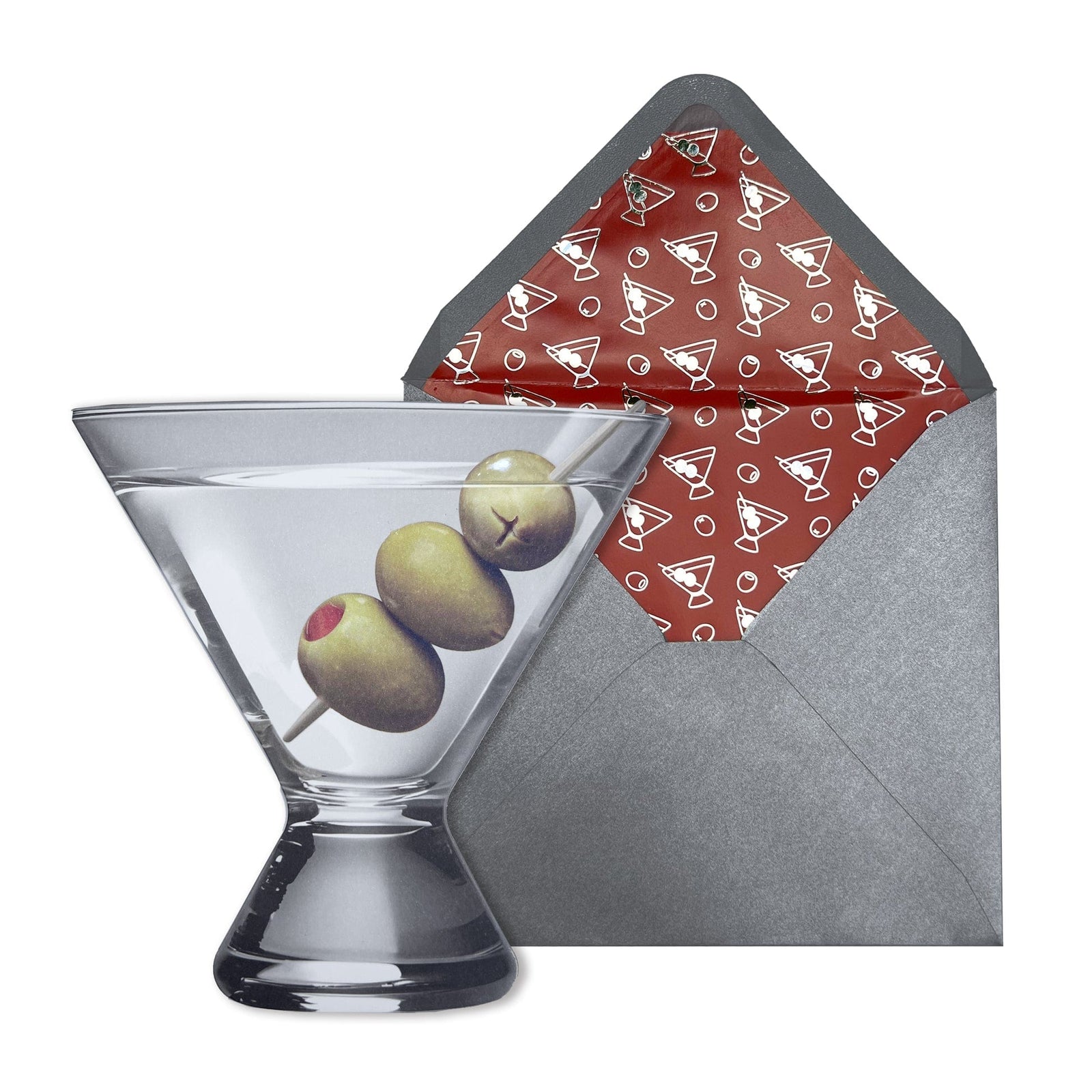 Niquea.D Cards Die Cut Martini Birthday Card