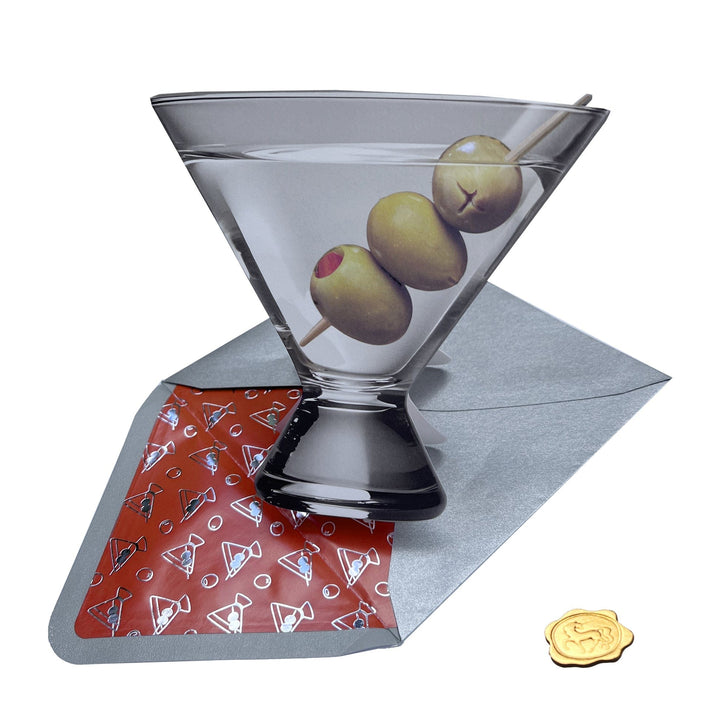 Niquea.D Cards Die Cut Martini Birthday Card