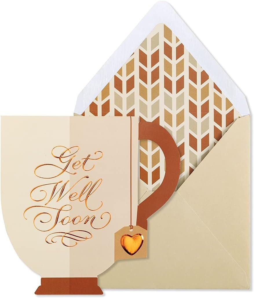 Niquea.D Cards Die Cut Tea Cup Get Well Card